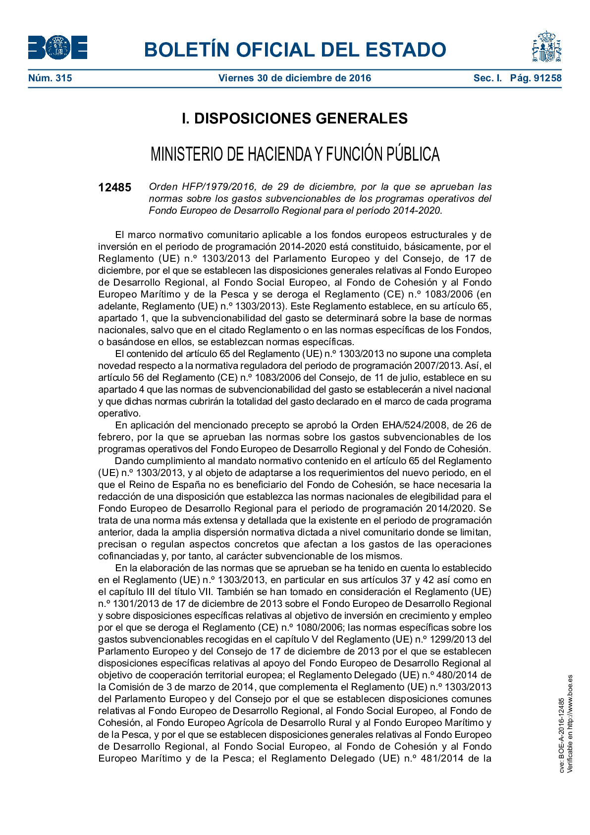 BOE-A-2016-12485_Normas Gastos Subvencionables FEDER