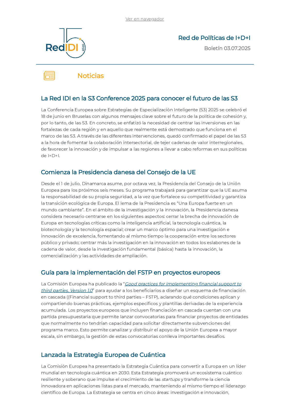 Boletín de actualidad 03.07.2025 de la Red IDI