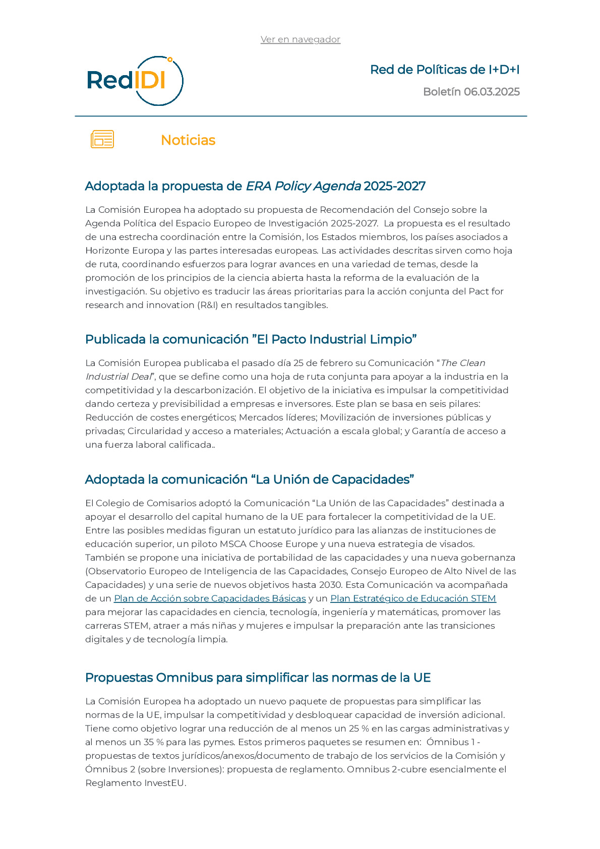 Boletín de actualidad 06.03.2025 de la Red IDI