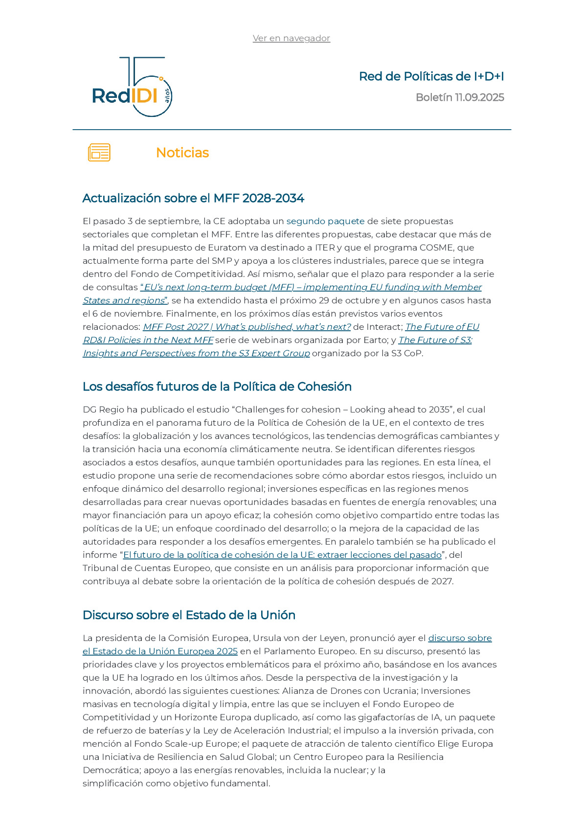 Boletín de actualidad 11.09.2025 de la Red IDI