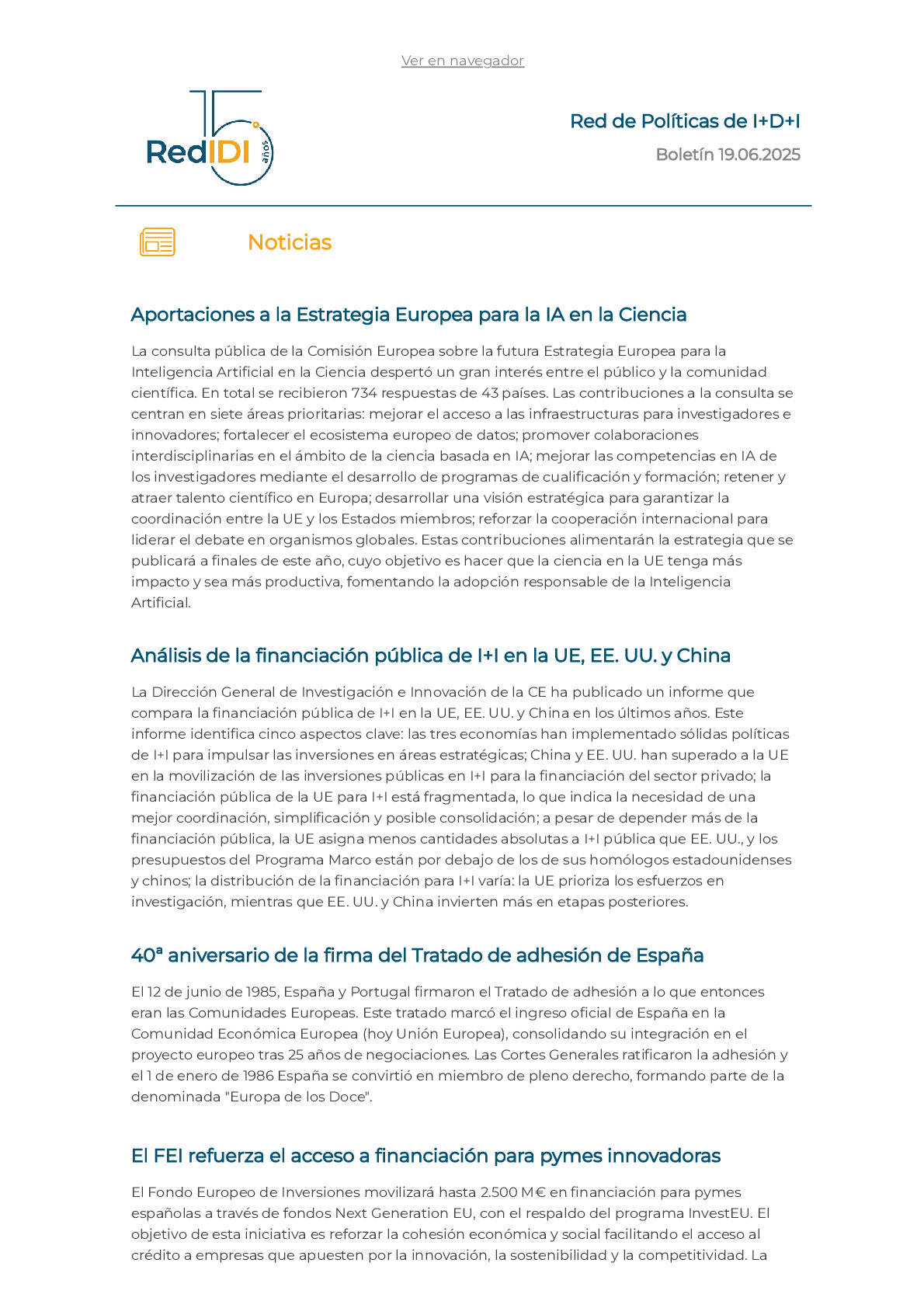 Boletín de actualidad 19.06.2025 de la Red IDI