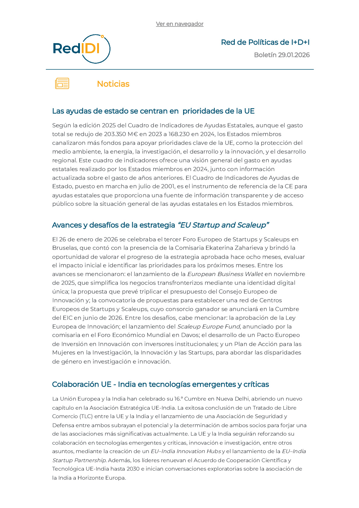 Boletín de actualidad 29.01.2026 de la Red IDI