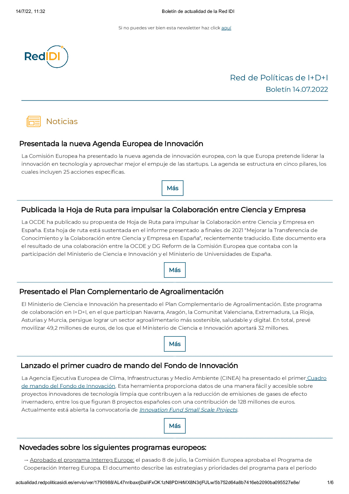 Boletín de actualidad de la Red IDI_20220714