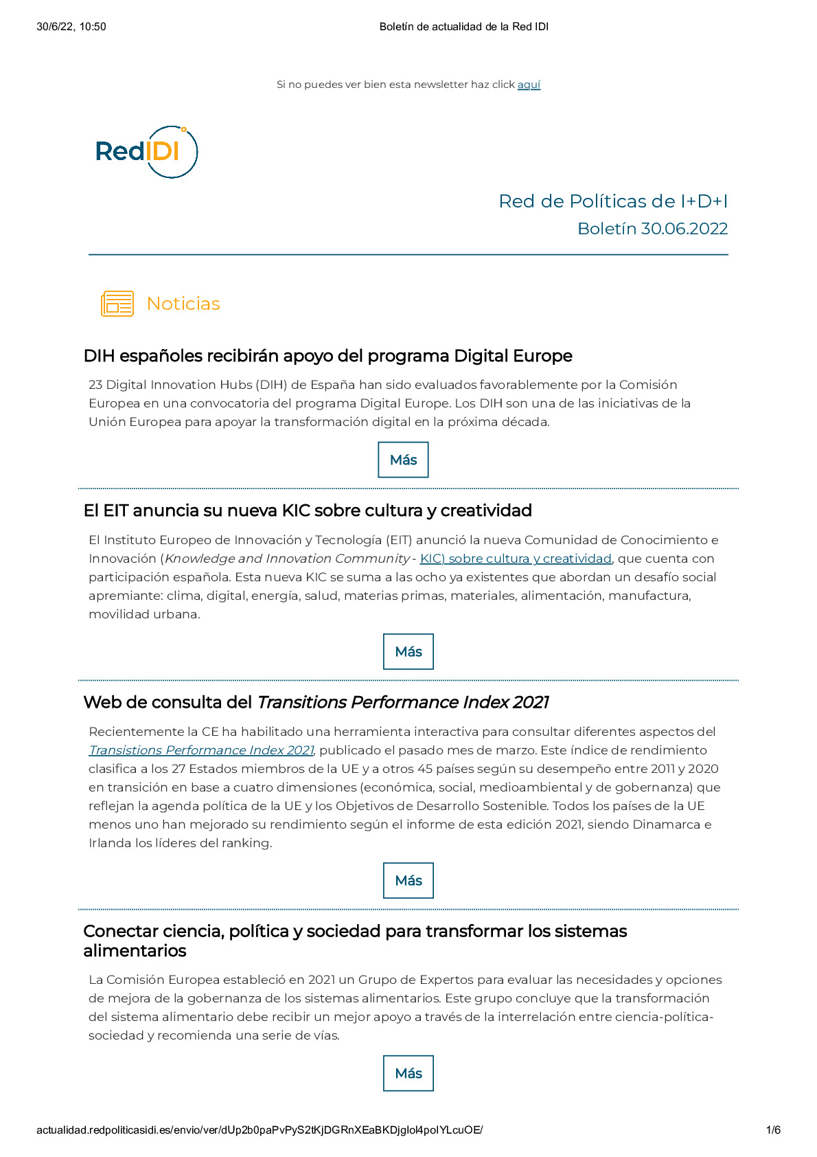 Boletin de actualidad de la Red IDI_20220630