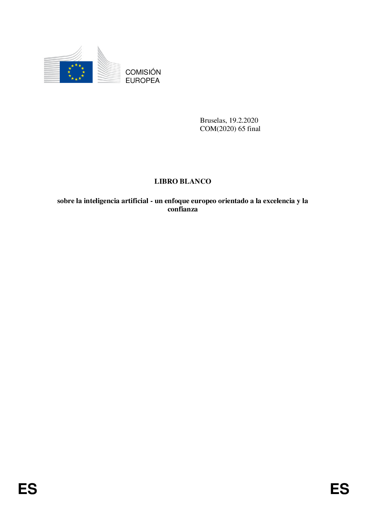 Comunicacion_Libro Blanco sobre la Inteligencia Artificial_2020