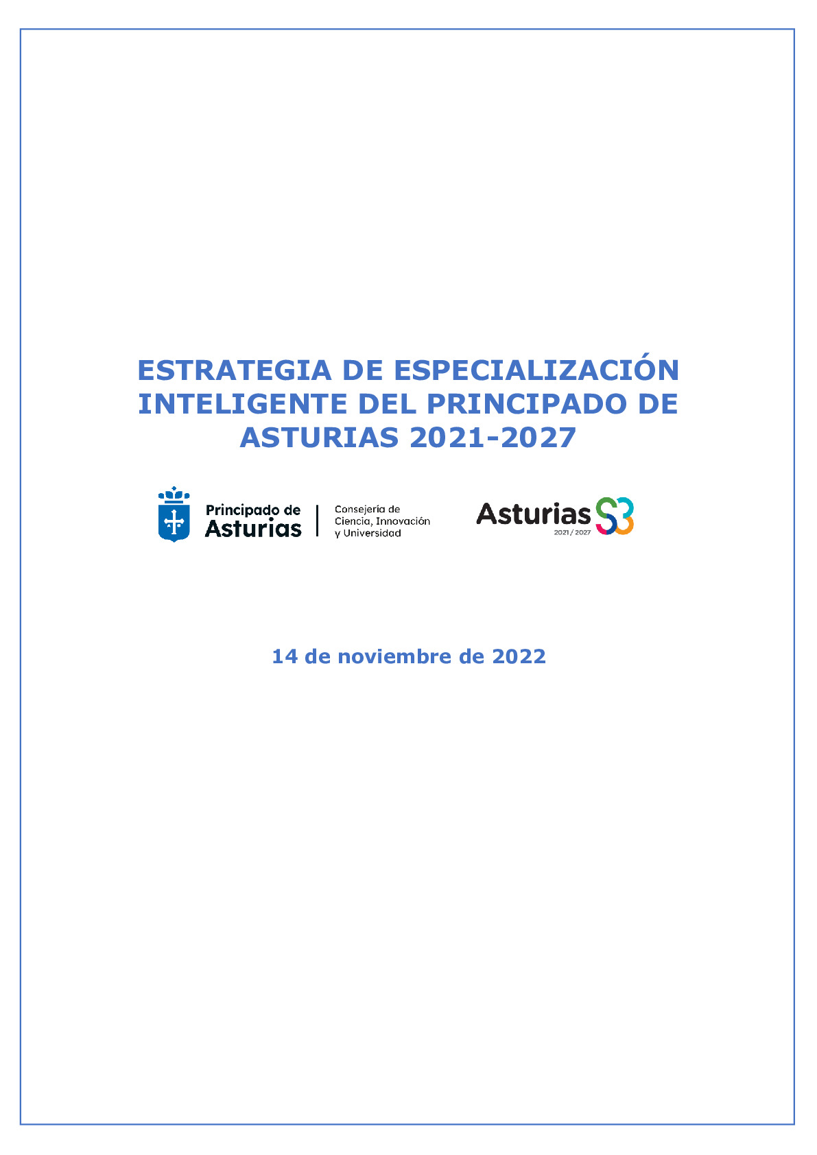 Estrategia de Especialización Inteligente del Principado de Asturias 2021-2027