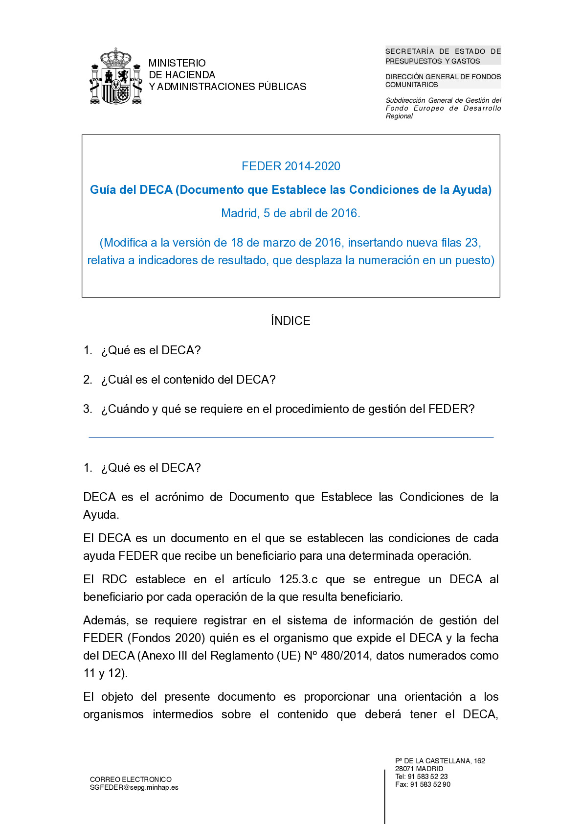 Guia del DECA (Documento que Establece las Condiciones de Ayuda)