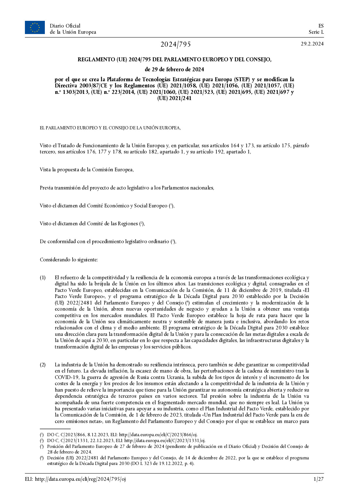 OJ_L_202400795_ES_TXT_Reglamento STEP