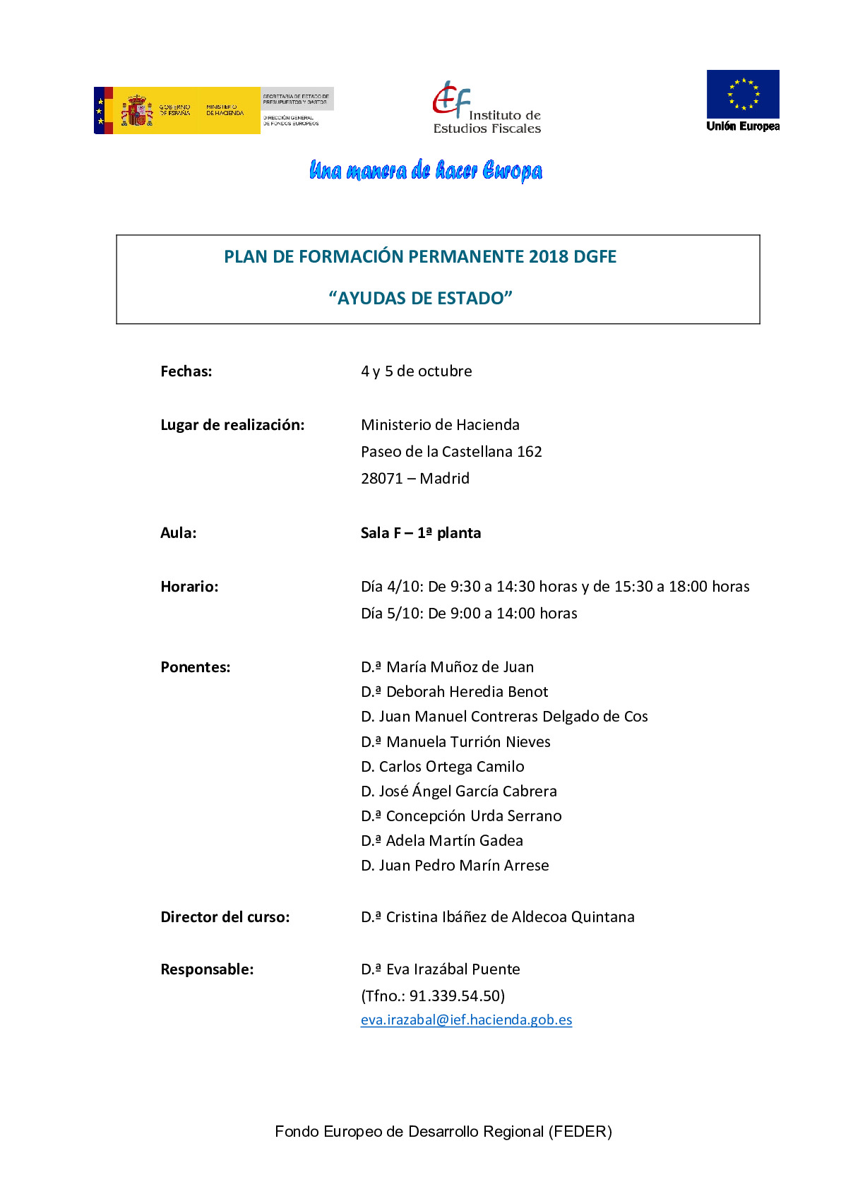 Programa Curso Ayudas de Estado 4-5 octubre