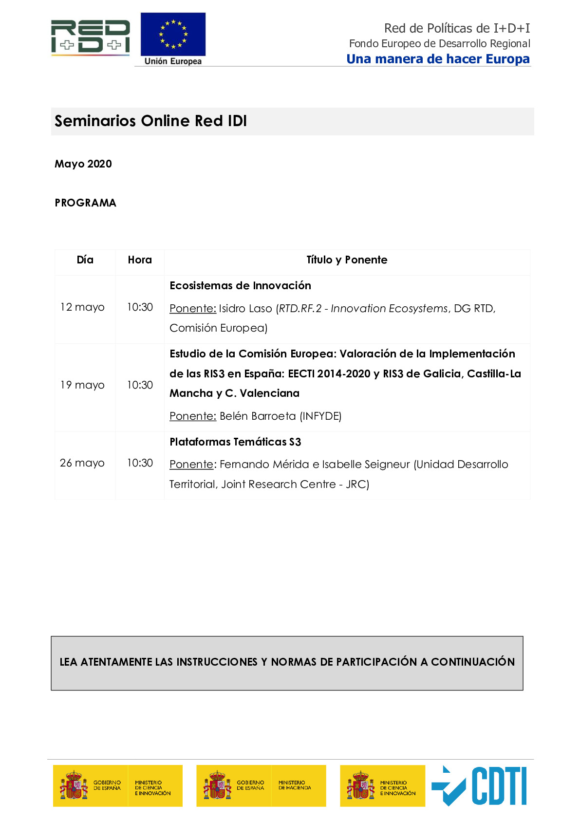 Programa Seminarios Online Red IDI_Mayo2020
