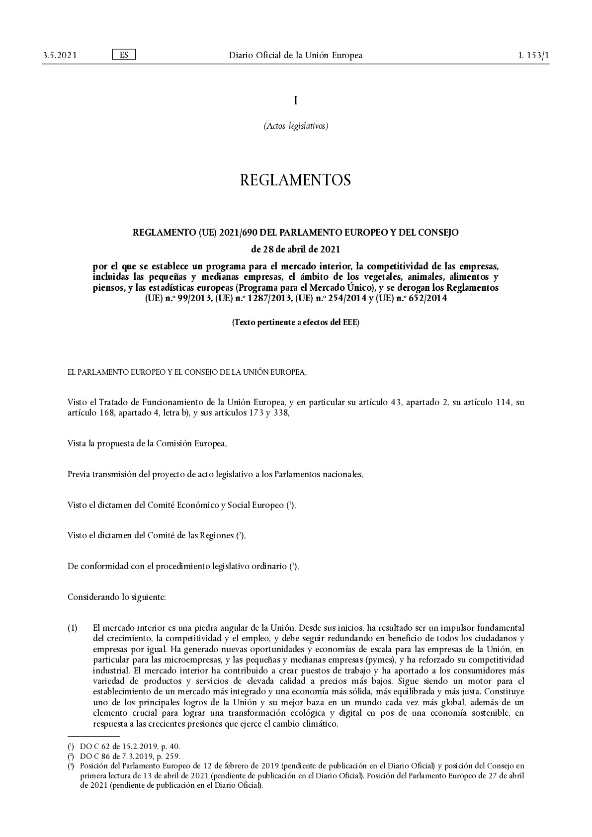 Reglamento 2021-690_Programa Mercado Único