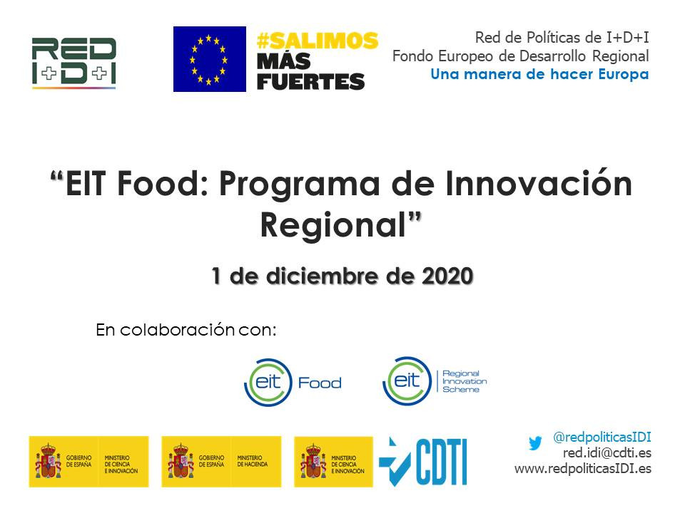 Imagen Seminario Online EIT Food: Programa de Innovación Regional