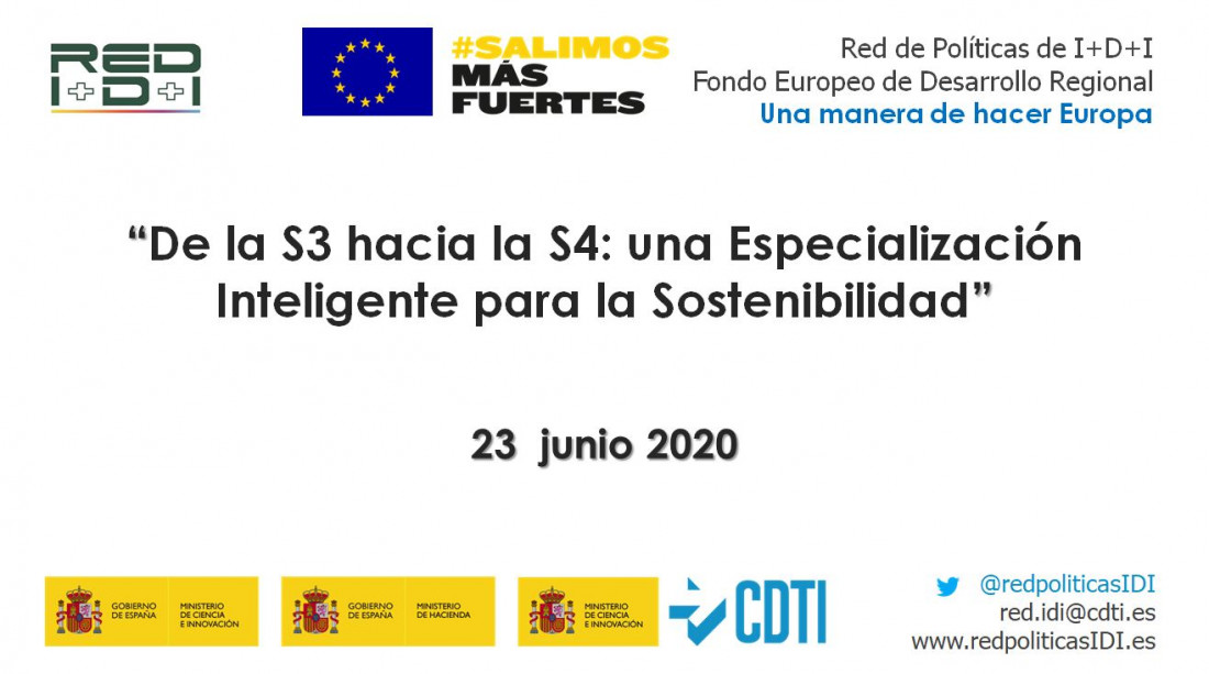 Seminario Online Red IDI: De la S3 hacia la S4: una Especialización Inteligente para la Sostenibilidad