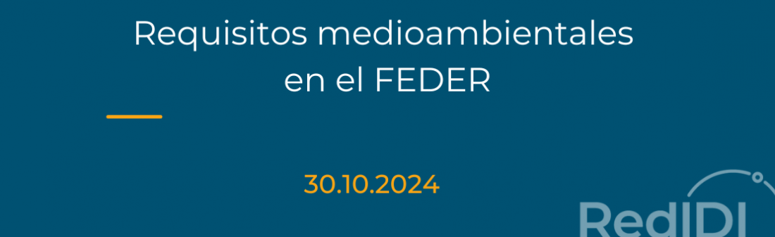 Imagen RedIDI_Requisitos medioambientales en el FEDER
