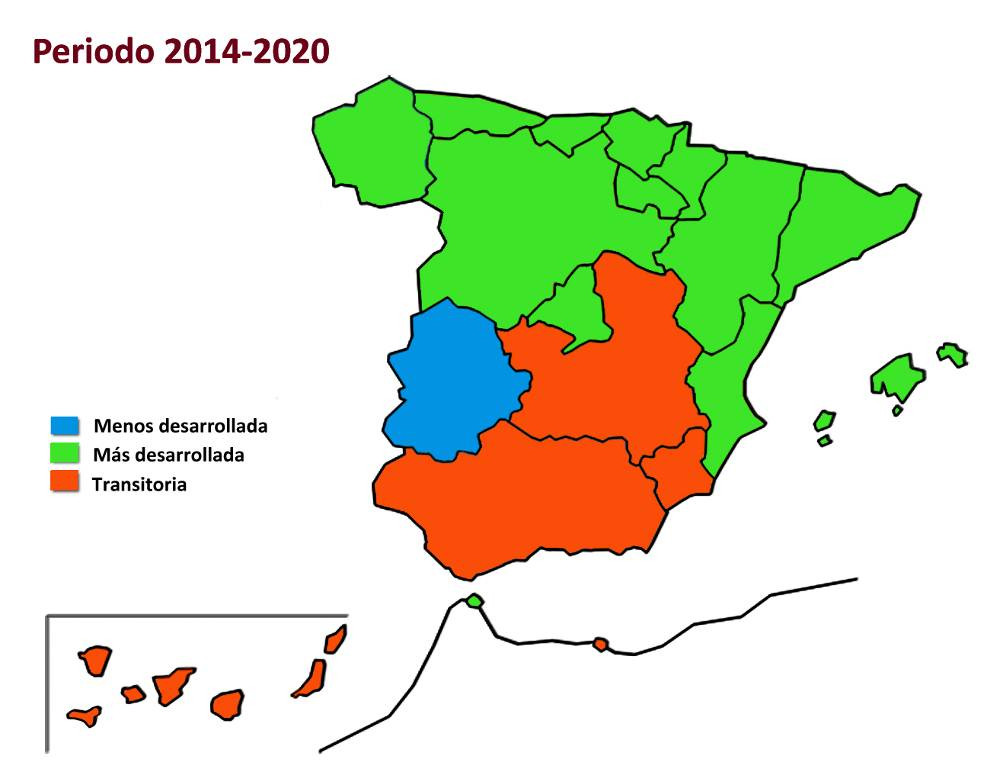 Mapa clasificación regiones 2014-2020