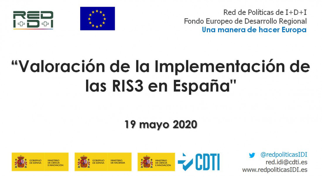 Seminario Online Red IDI: Valoración de la implementación de las RIS3 en España Seminario Online Red IDI: Valoración de la implementación de las RIS3 en España
